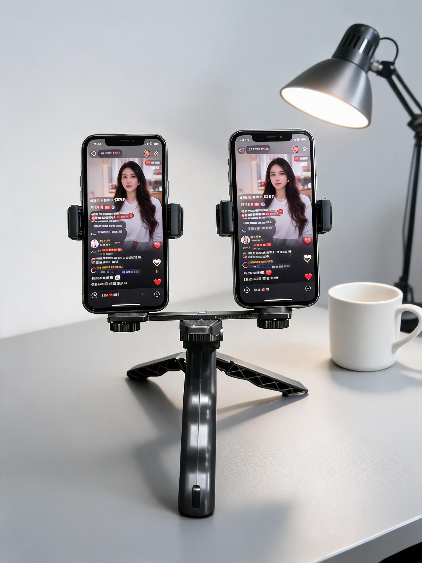 Ulefone Tablet Accessories - Dual Phone Live Stream Holder Handheld