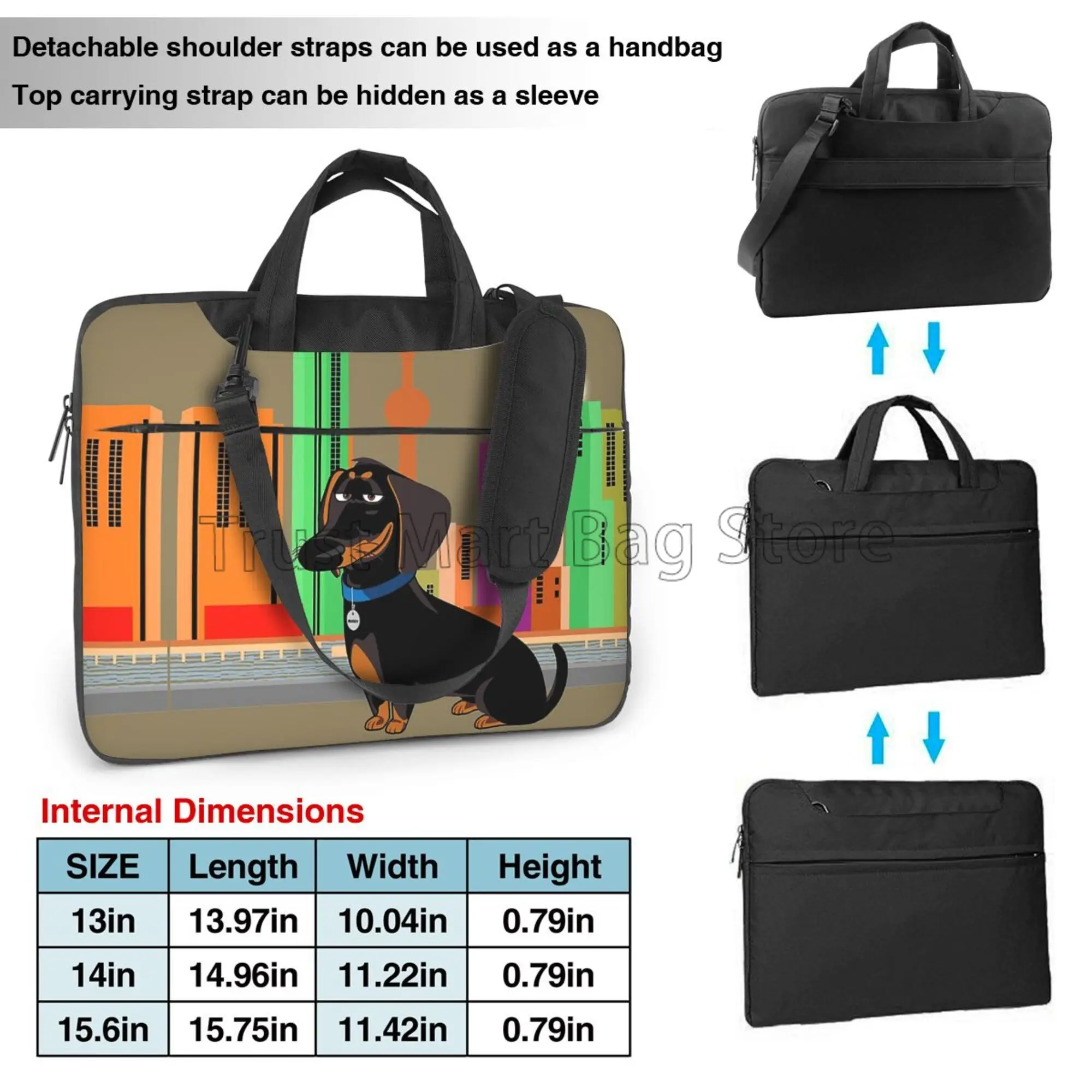 Cute Dachshund Print Laptop Ca - Tablet Shoulder Bag 评论和价格