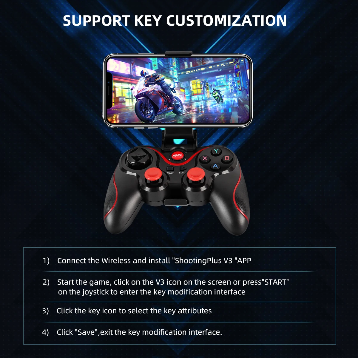 GAMINJA Wireless Bluetooth Gam - Android Tablet Gaming Accessories 评论和价格