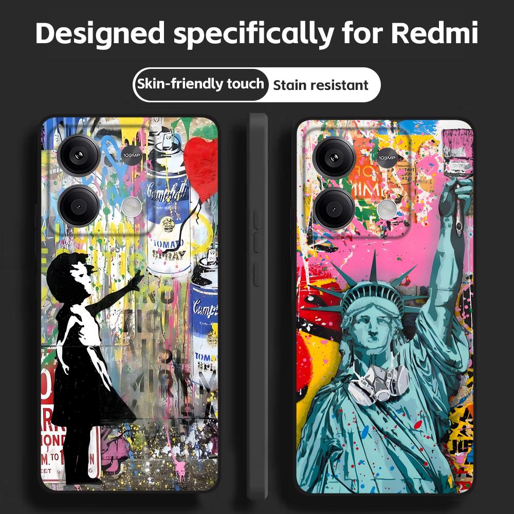 Banksy Graffiti Art  Phone Cas - Xiaomi Redmi Note 13 评论和价格