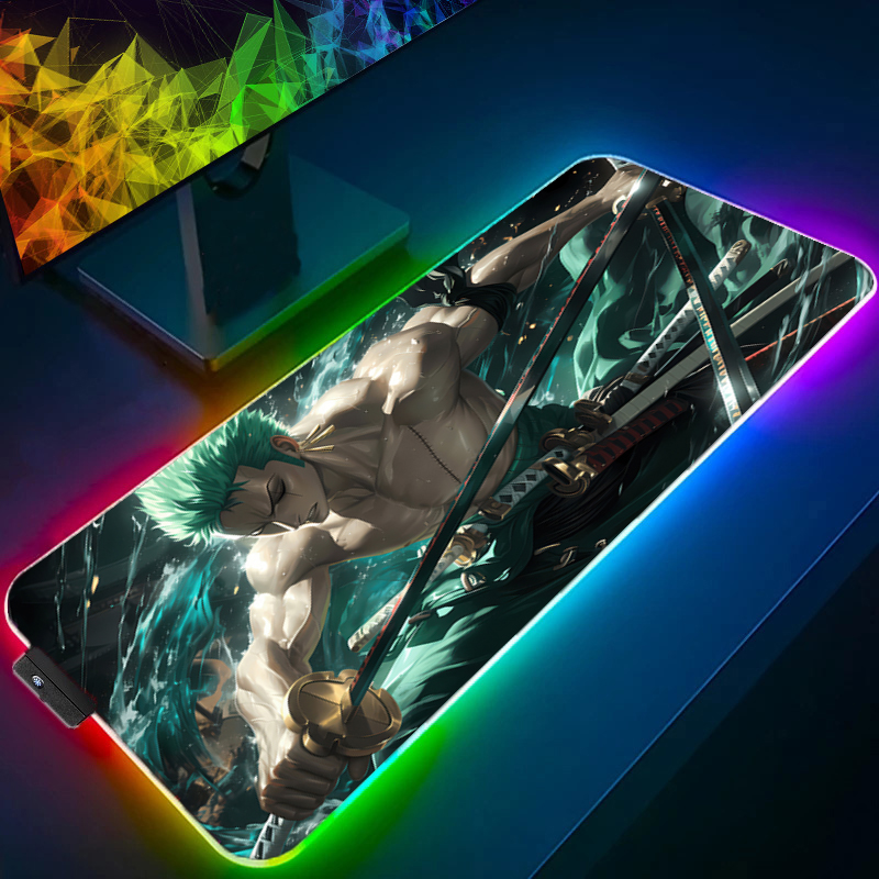 ONE PIECE Zoro Mouse Pad RGB G - Tablet Accessories Keyboard 评论和价格